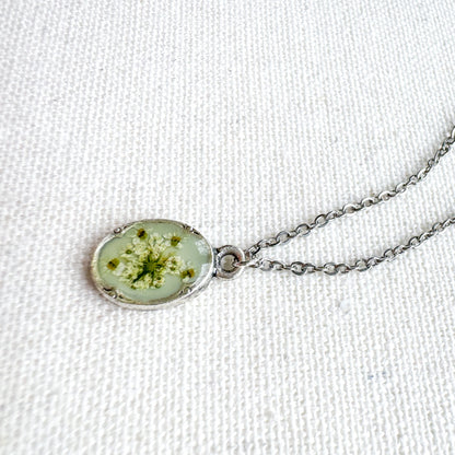 Heidi Pressed Flower Necklace | Silver