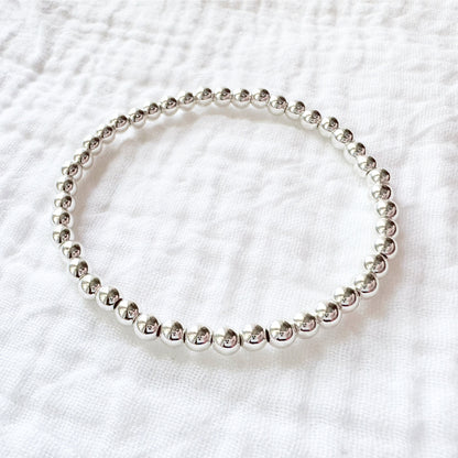 Hematite Dainty Bracelet | Silver