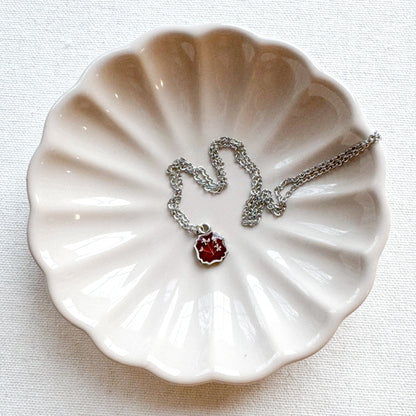 Holly Pressed Flower Necklace | Silver