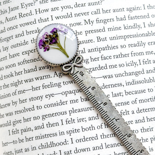 Jane Pressed Flower Bookmark | Silver