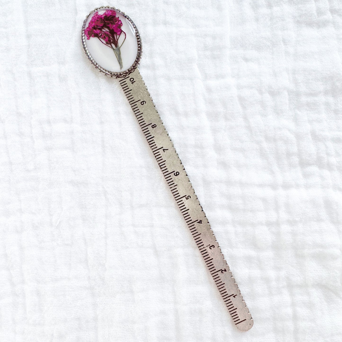 Jane Pressed Flower Bookmark | Silver