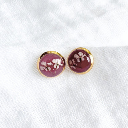 Jessie Pressed Flower Earrings | Gold