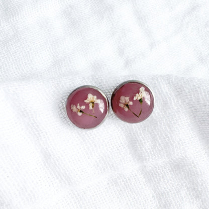 Jessie Pressed Flower Earrings | Silver