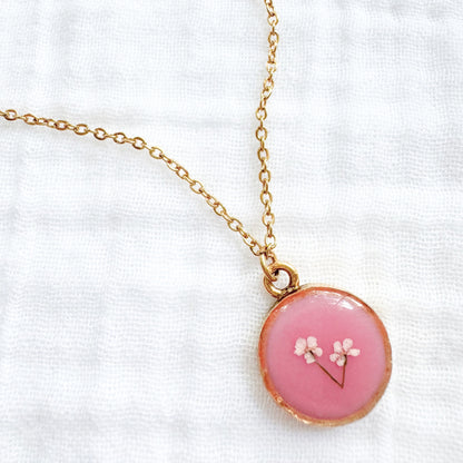 Joanne Coin Pressed Flower Necklace | Gold