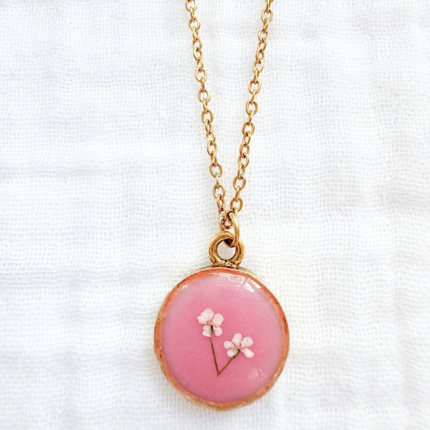 Joanne Coin Pressed Flower Necklace | Gold