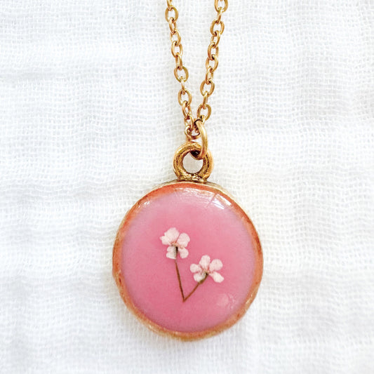 Joanne Coin Pressed Flower Necklace | Gold