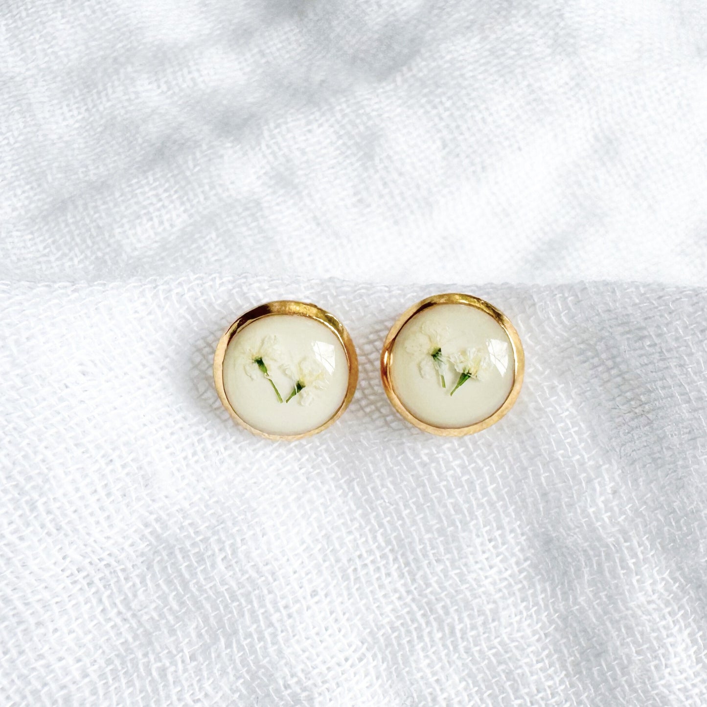 Joyce Pressed Flower Earrings | Gold