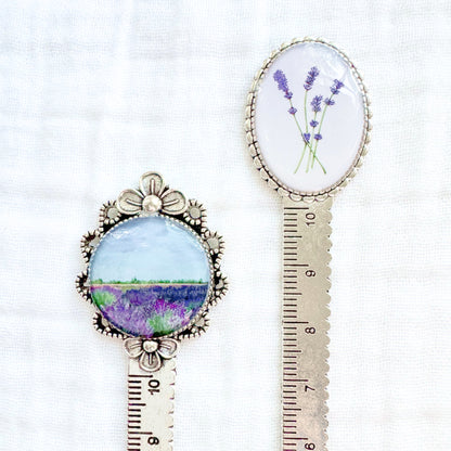 Lavender Field Bookmark | Silver
