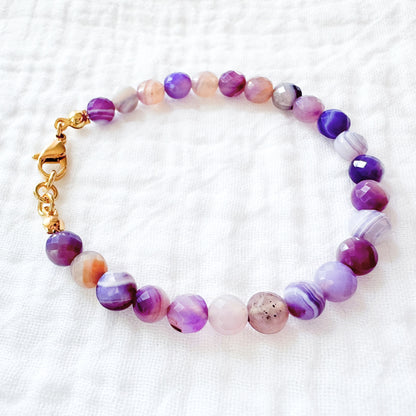 Lavender Haze Gemstone Bracelet | Gold