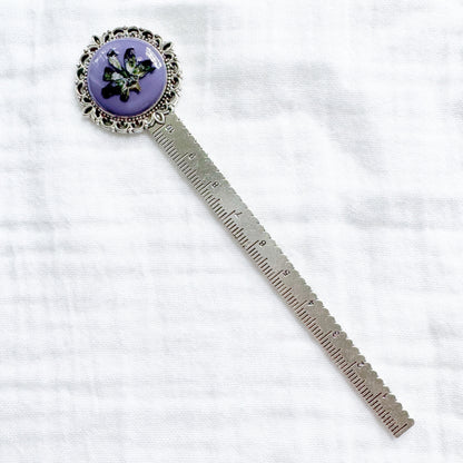 Lavender Pressed Flower Bookmark | Silver