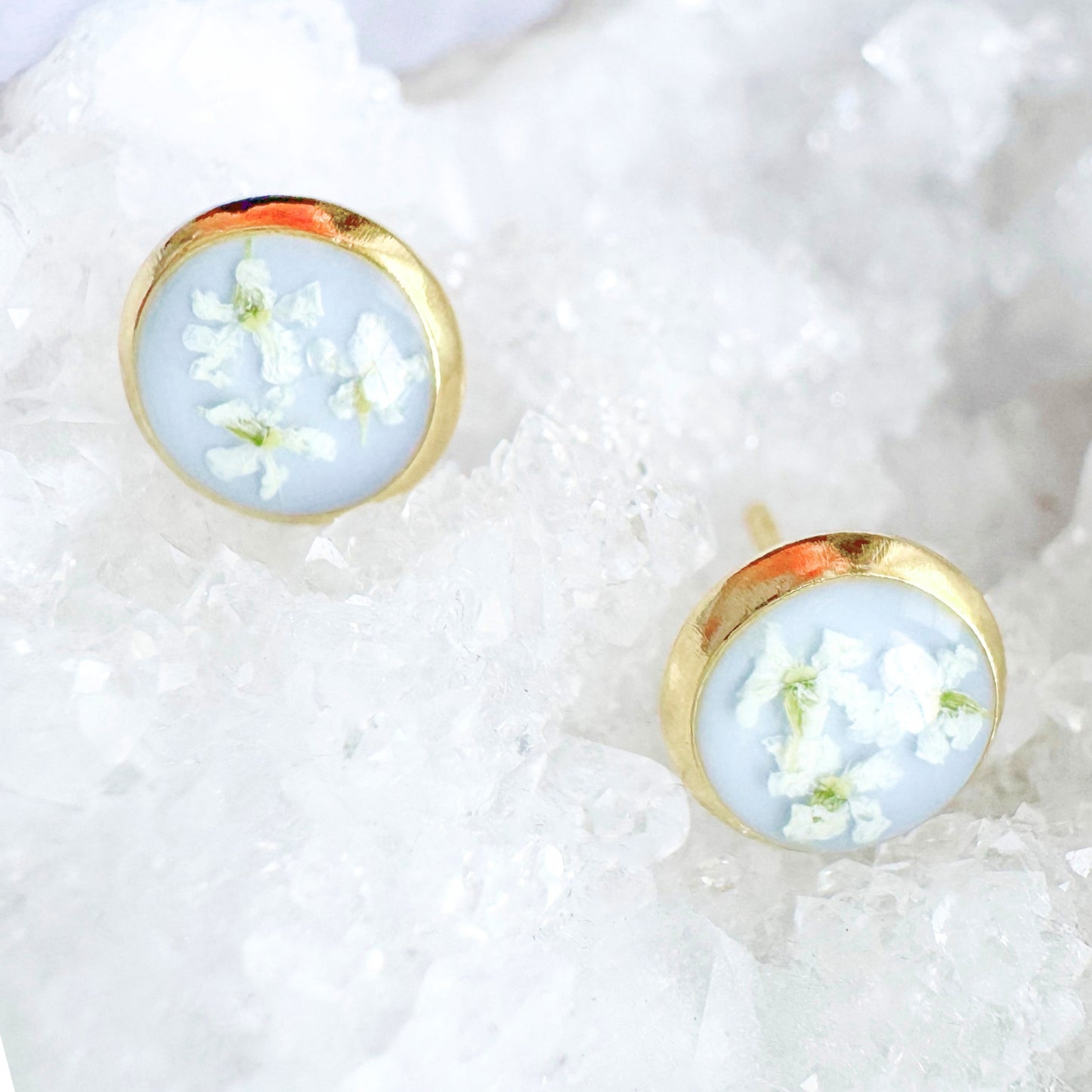 *Custom* Leah Pressed Flower Earrings | Gold