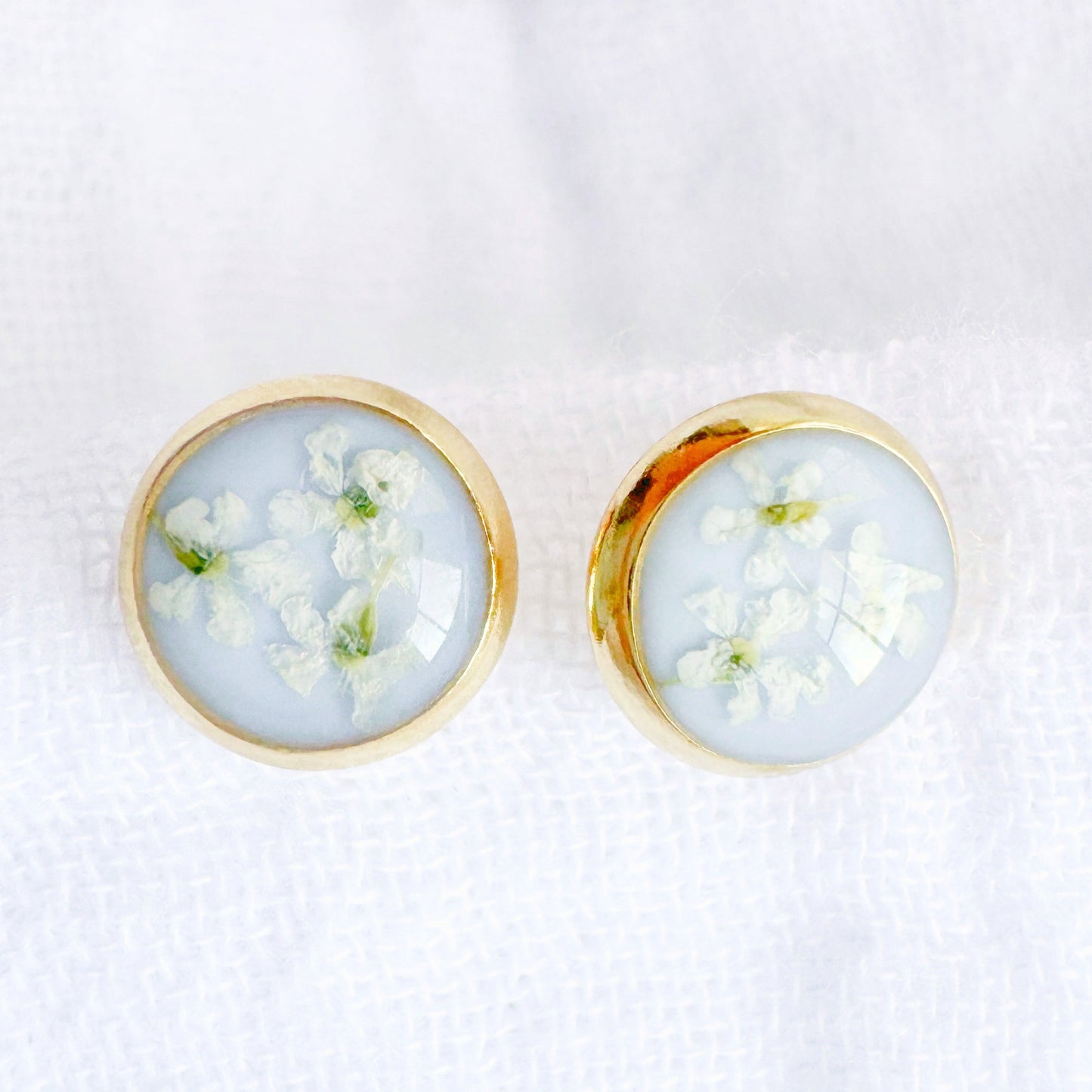 *Custom* Leah Pressed Flower Earrings | Gold