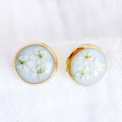 *Custom* Leah Pressed Flower Earrings | Gold