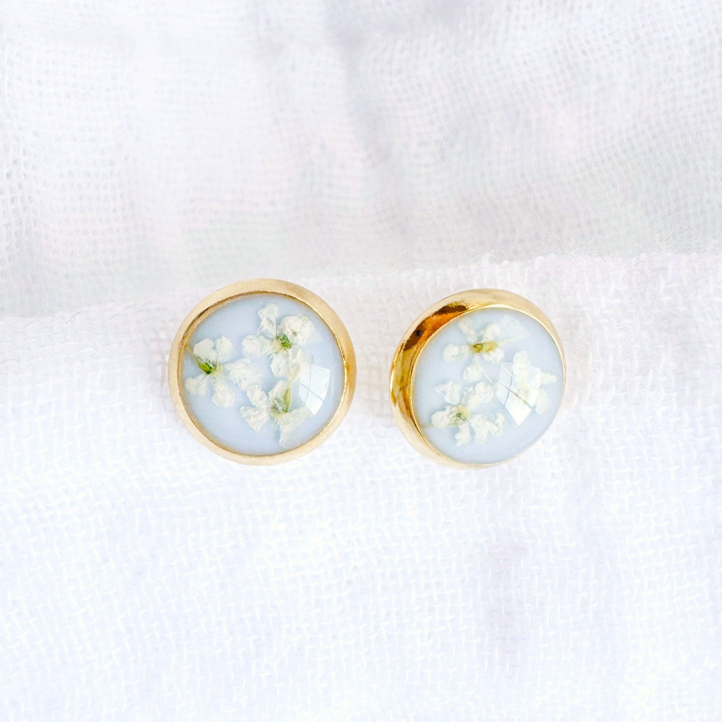 *Custom* Leah Pressed Flower Earrings | Gold