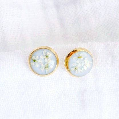 *Custom* Leah Pressed Flower Earrings | Gold