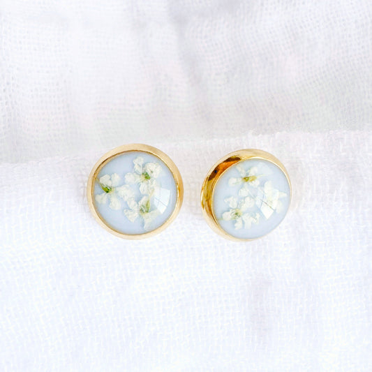*Custom* Leah Pressed Flower Earrings | Gold