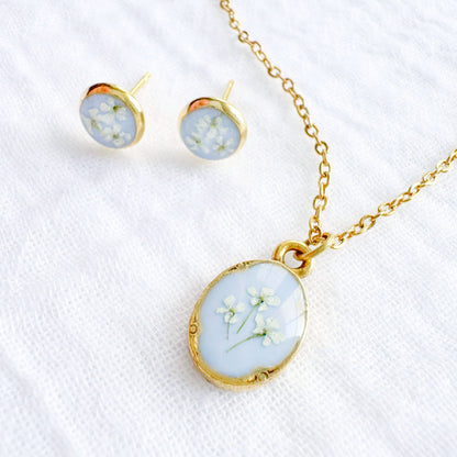 *Custom* Leah Pressed Flower Earrings | Gold