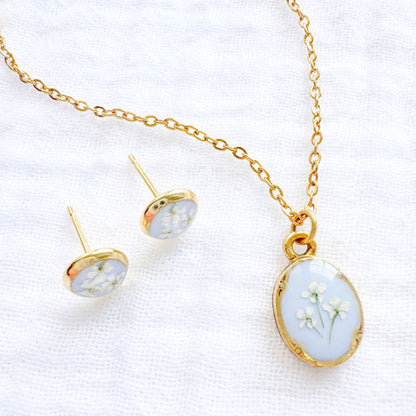 *Custom* Leah Pressed Flower Earrings | Gold
