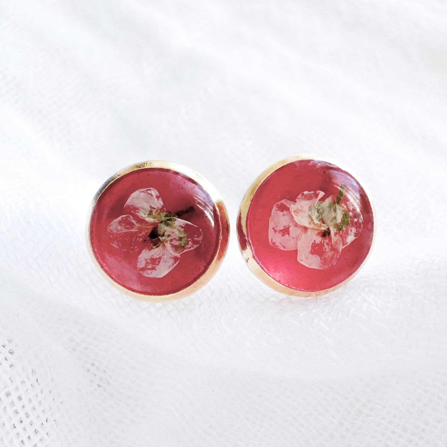Lucille Pressed Flower Earrings | Gold