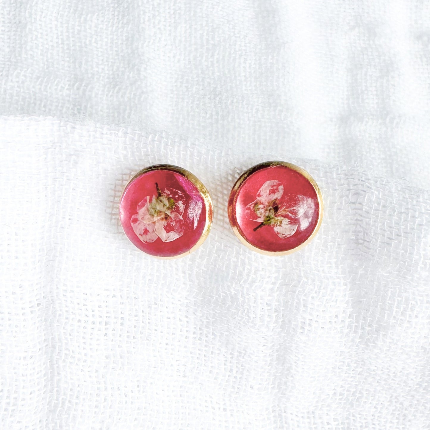 Lucille Pressed Flower Earrings | Gold