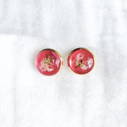 Lucille Pressed Flower Earrings | Gold