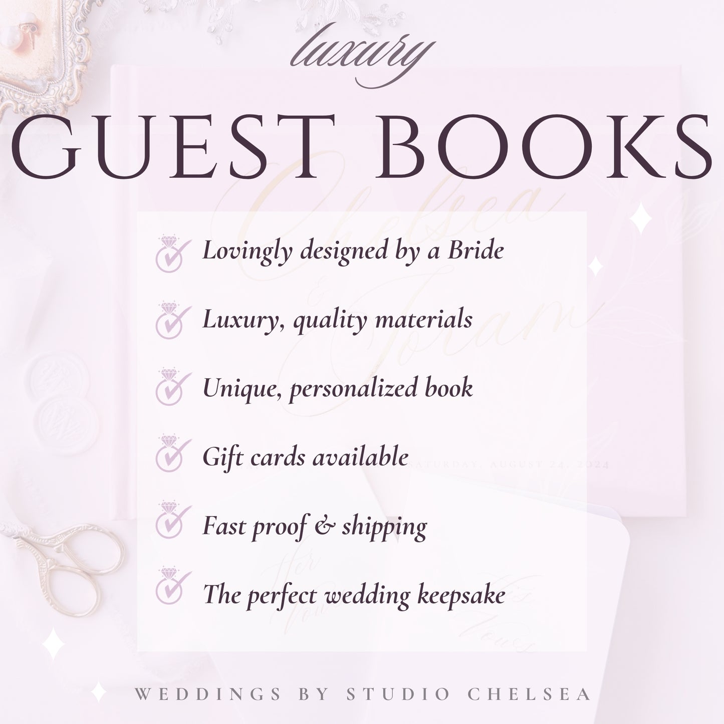 Wedding Guest Book | Custom Foil Embossed Guestbook