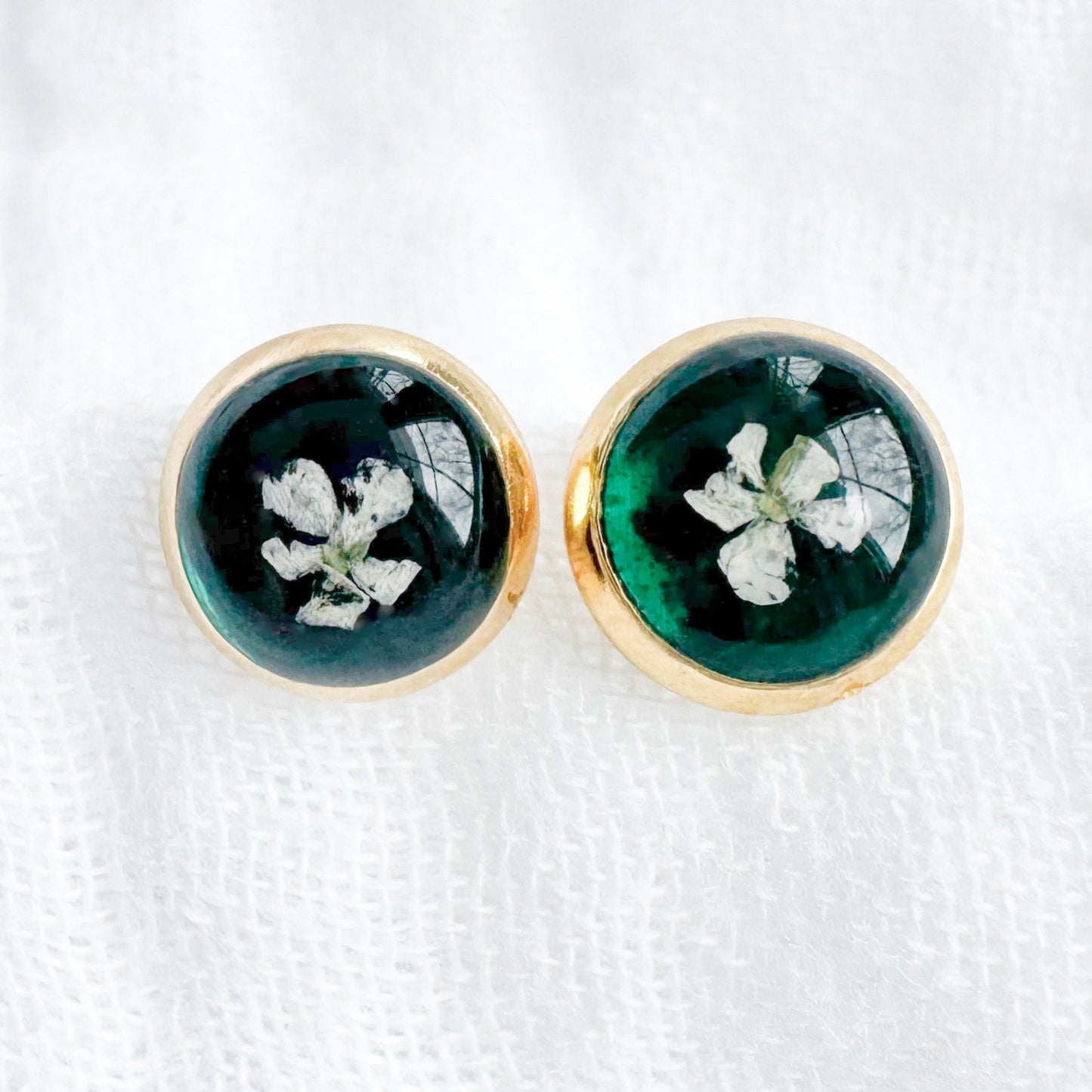 Mackenzie Pressed Flower Earrings | Gold