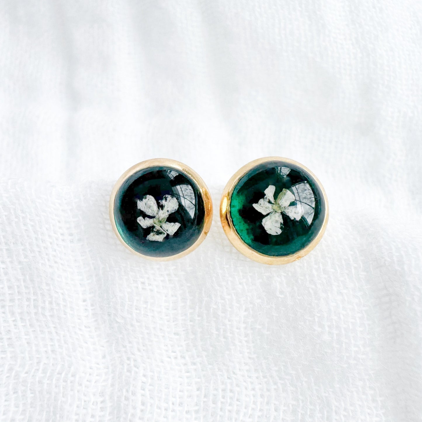 Mackenzie Pressed Flower Earrings | Gold