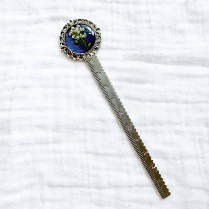 Madeline Pressed Flower Bookmark | Silver