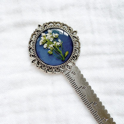 Madeline Pressed Flower Bookmark | Silver