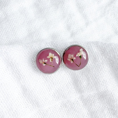 Marianne Pressed Flower Earrings | Silver