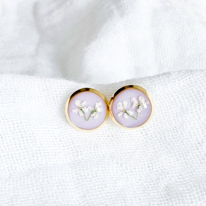 Mary Pressed Flower Earrings | Gold