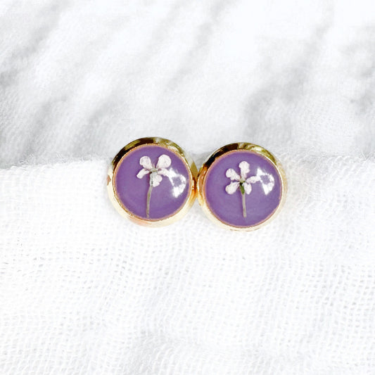 Megan Pressed Flower Earrings | Gold