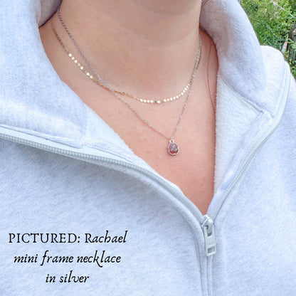 Emma Mini Frame Pressed Flower Necklace | Silver