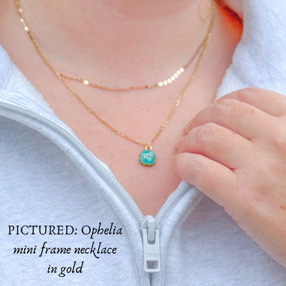 Ophelia Mini Ornate Pressed Flower Necklace | Silver