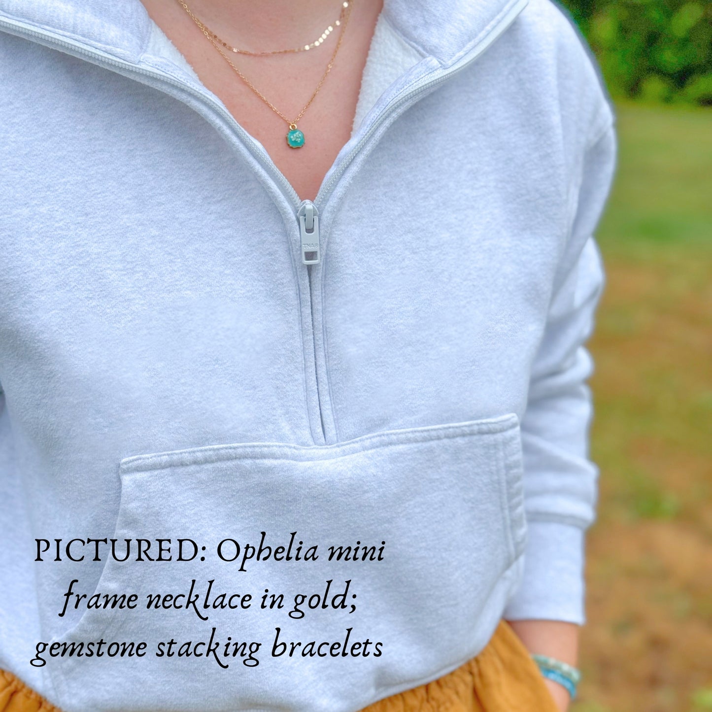 Ophelia Mini Ornate Pressed Flower Necklace | Silver