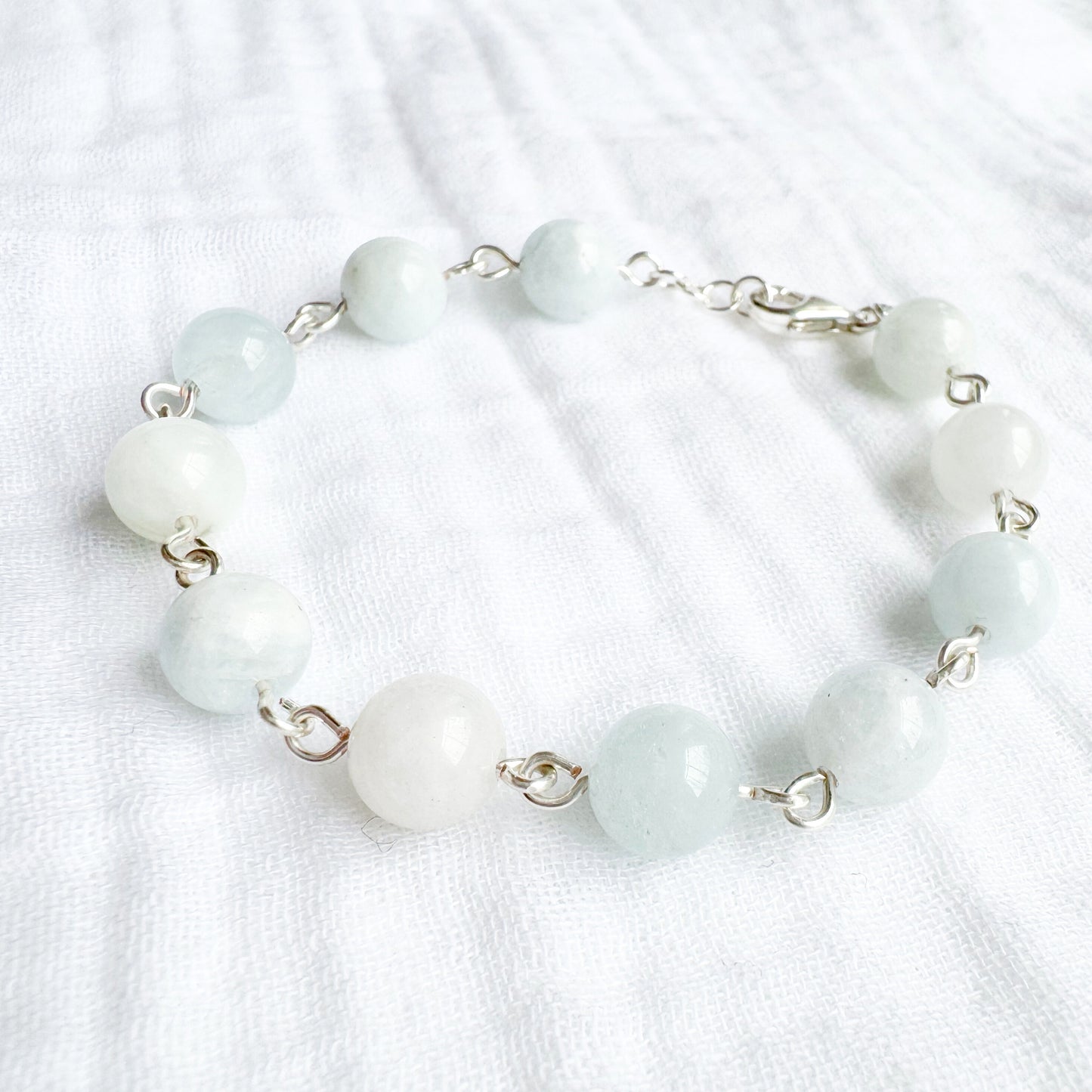 Morganite Gemstone Bracelet, Cloud Blue | Silver