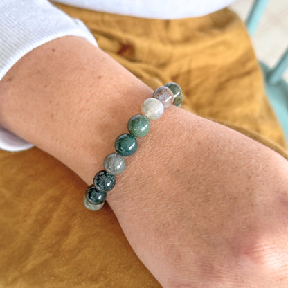 Moss Agate Gemstone Bracelet