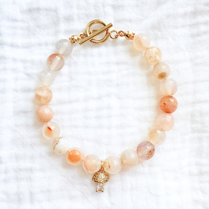 Mushroom Gemstone Bracelet | Gold