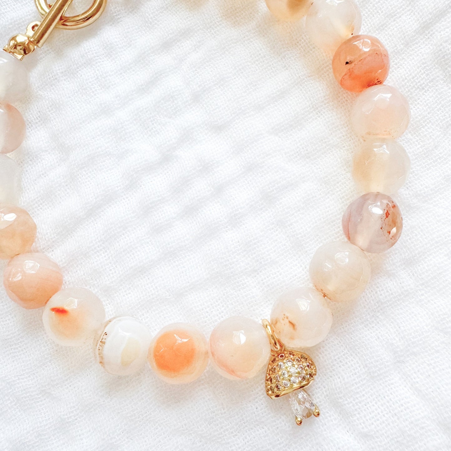 Mushroom Gemstone Bracelet | Gold