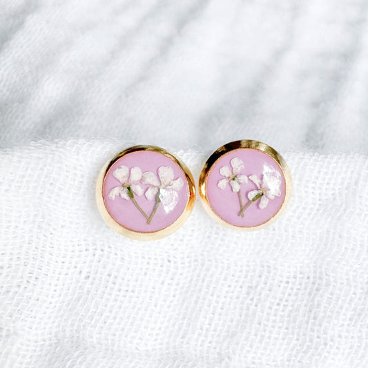 Nancy Pressed Flower Earrings | Gold