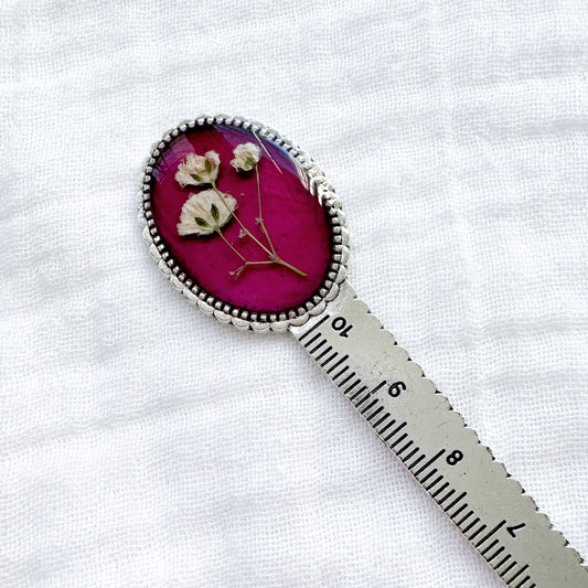 Natalie Pressed Flower Bookmark | Silver