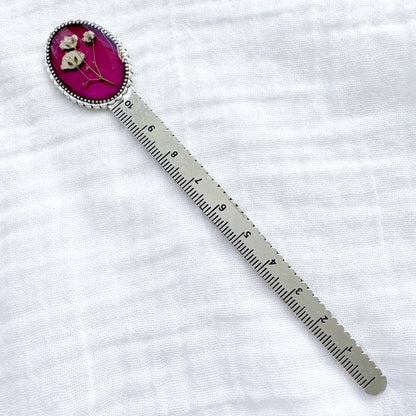 Natalie Pressed Flower Bookmark | Silver