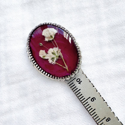 Natalie Pressed Flower Bookmark | Silver