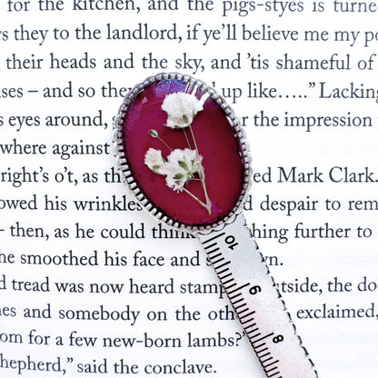 Natalie Pressed Flower Bookmark | Silver