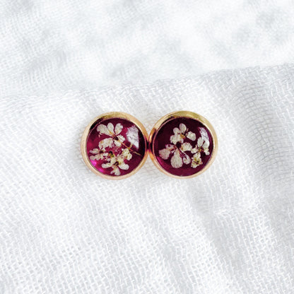 Natalie Pressed Flower Earrings | Gold