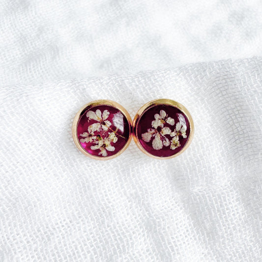 Natalie Pressed Flower Earrings | Gold