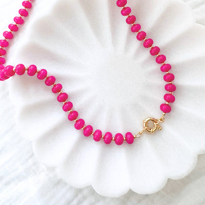 Nicole Jade Gemstone Necklace | Gold