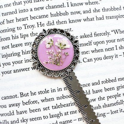 Odette Pressed Flower Bookmark | Silver or Bronze