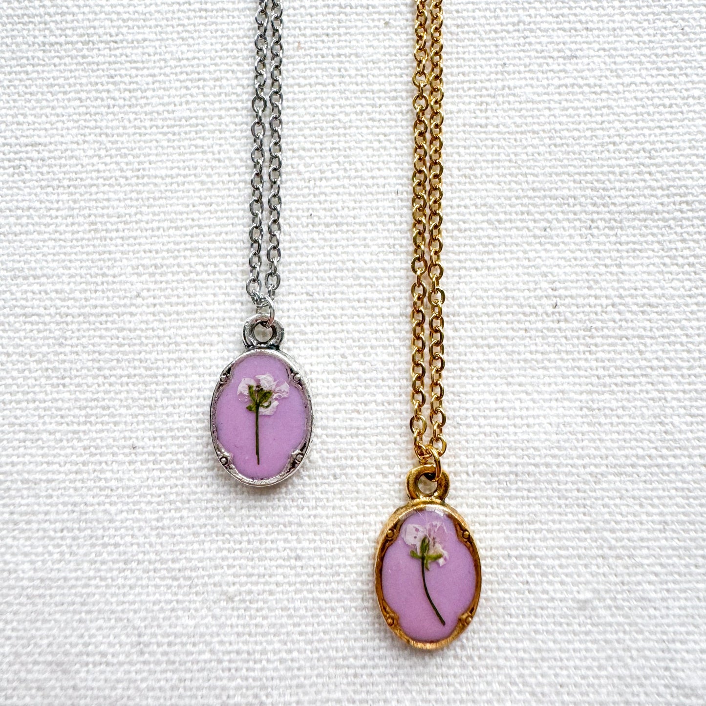 Odette Pressed Flower Necklace | Gold